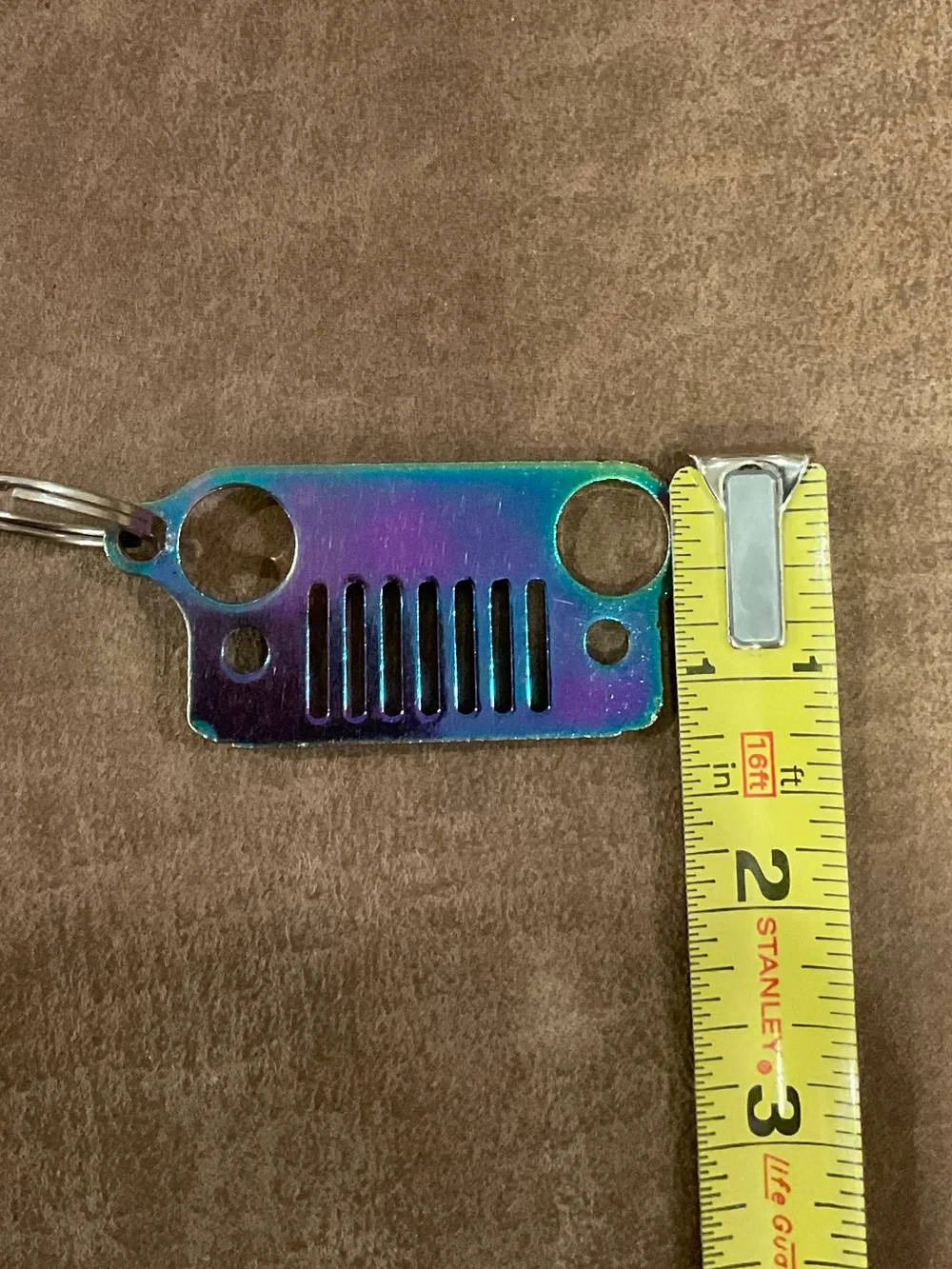 Iridescent Jeep Metal Keychain